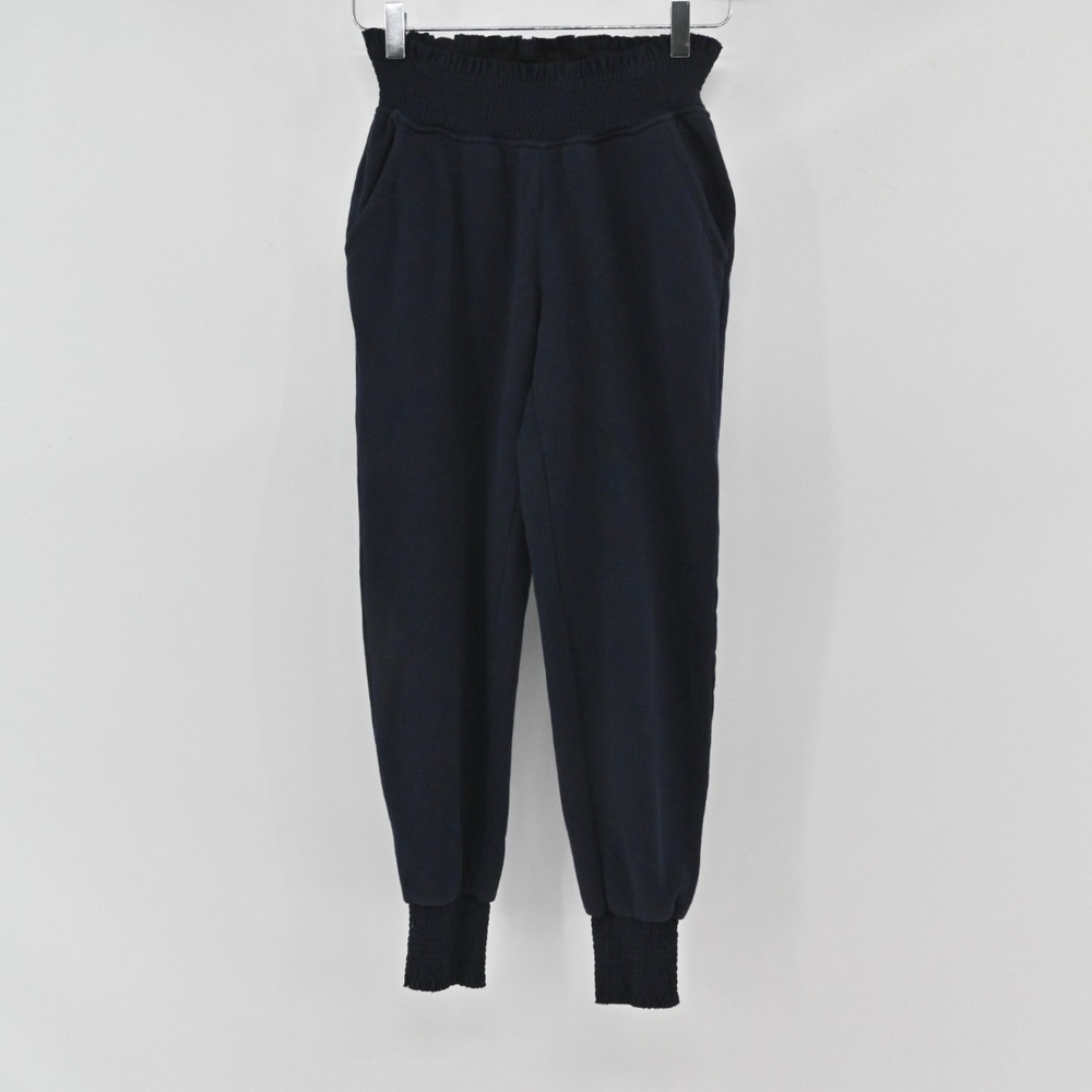 Joie Smocked‎ Jogger Pants Womens Size XS Navy Blue Pima Cotton Minimalist Comfy